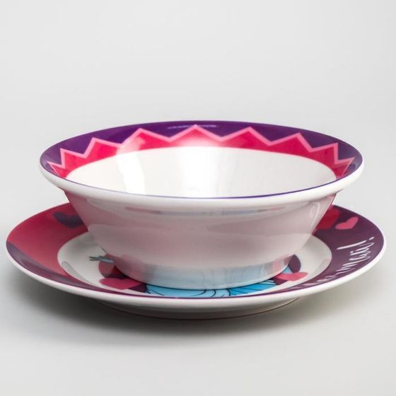 !09 Набор посуды «Мечтай!», 4 предмета: кружка 200 мл, миска d=14 см, тарелка d=16,5 см, коврик в подарочной упаковке Принцессы Дисней