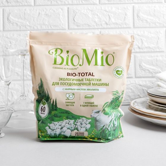 Таблетки для посудомоечных машин BioMio &quot;BIO-TOTAL&quot;, с маслом эвкалипта, 60 шт.