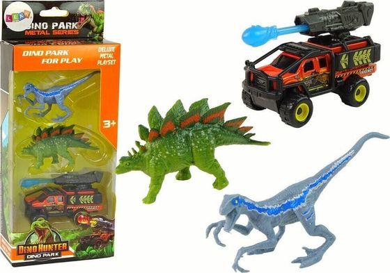 LeanToys Dinozaury Figurki Zestaw Auto Rakieta Niebieski