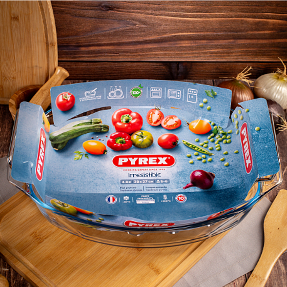 Блюдо Pyrex Irresistible 39х27см овальное с решеткой