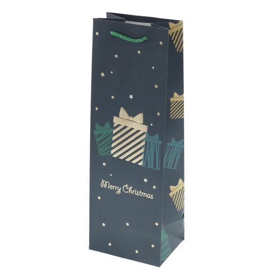 Пакет подарочный (бумага 210г/м2, блок 12шт), L12 W9 H35 см, 4в.