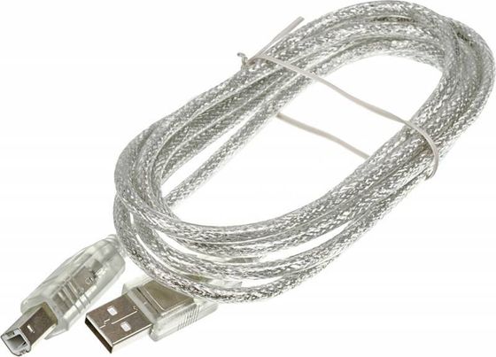 Кабель Ningbo USB A(m) - USB B(m) 1.8м прозрачный