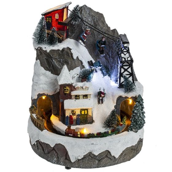 Фигурка декоративная &quot;Рождество&quot; (3 мелодии, подсвет, движ, 3xAA н/п, +USB), L21,5 W21,5 H26,5 см