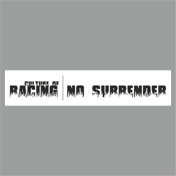 Полоса на лобовое стекло &quot;RACING NO SURRENDER&quot;, белая, 1220 х 270 мм