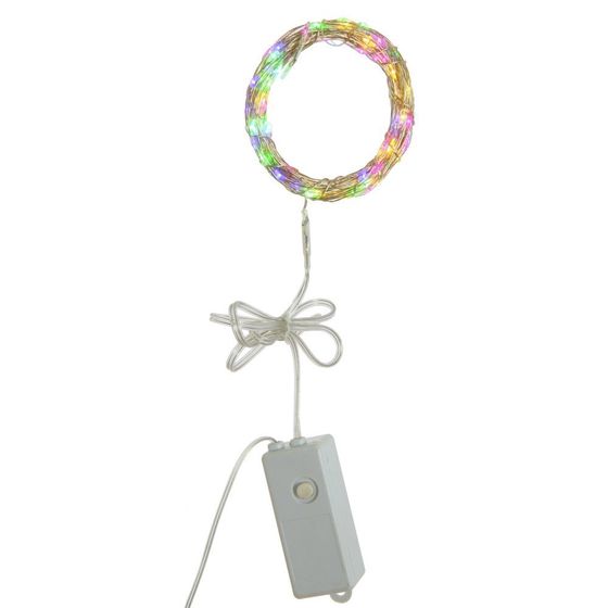 Электрогирлянда,  L1055 W0,1 H0,1 см (100 разноц LED, 8 реж свеч,серебр шнур, 3 W)