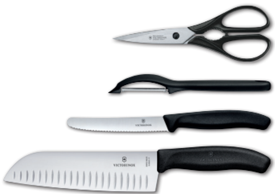 Набор ножей Victorinox Swiss Classic Kitchen 6.7133.4G 4шт черный