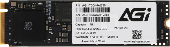 Накопитель SSD 1Tb AGI M.2 2280 AGI AI838 Client SSD AGI1T0G44AI838 PCIe Gen4x4 with NVMe RTL