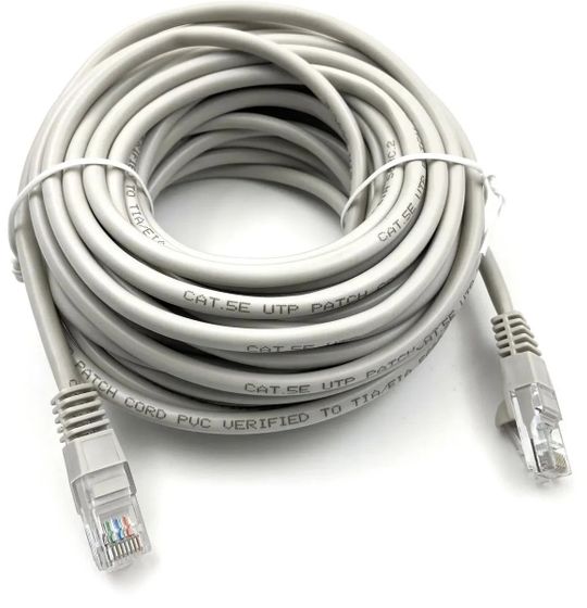 Патч-корд KingPrice UTP 4 пары cat.5E CCA molded 10м серый RJ-45 (m)-RJ-45 (m)(KP-PC-c5e-10m-g)