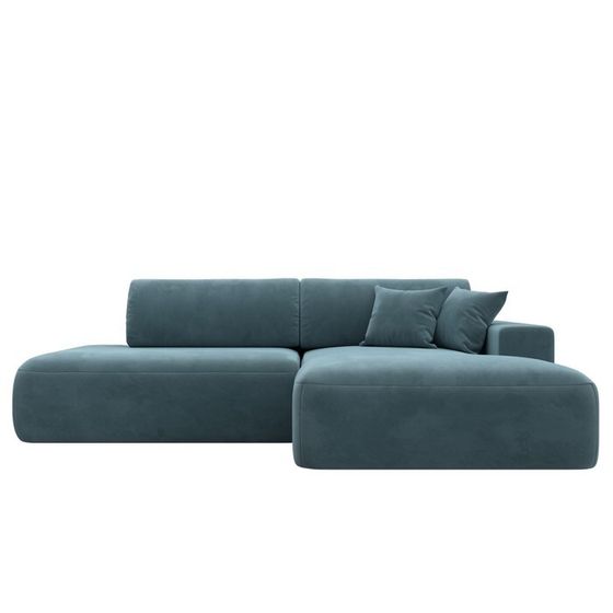 Угловой диван «Лига 036 Модерн», правый угол, механизм еврокнижка, НПБ, велюр, бирюзовый