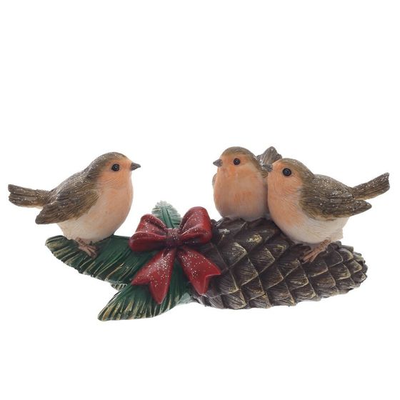 Фигурка декоративная &quot;Птички на шишках&quot;, L16 W6 H7 см
