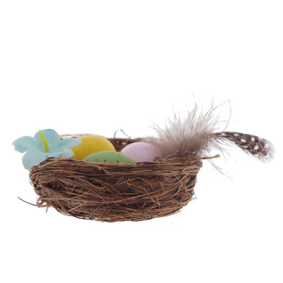 Изделие декоративное &quot;Гнездо пасхальное&quot; (блок 12 шт), L5,5 W5,5 H2,5 см, 4в.