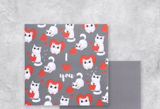 !Открытка-мини 10 штук раскладывающая  дизайн микс 14 × 7 см.