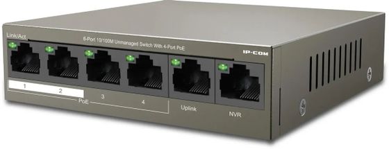 Коммутатор IP-Com F1106P-4-63W PoE 6 портов 6x100 Мбит/с PoE 4x30 Вт неуправляемый