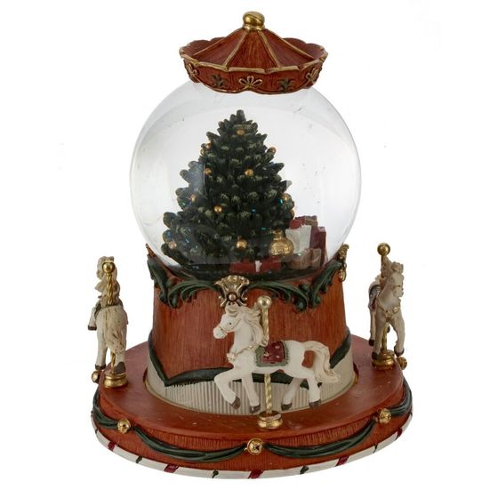 Фигурка декор в стекл шаре &quot;Карусель&quot; (движ, муз, подсвет, 3хААА, н/п), D 10 см, L14,5 W14,5 H18 см