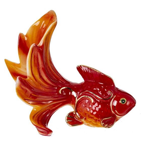 Фигурка декоративная "Золотая рыбка", L12,5 W8,5 H11 см, 1 штука, дизайн микс