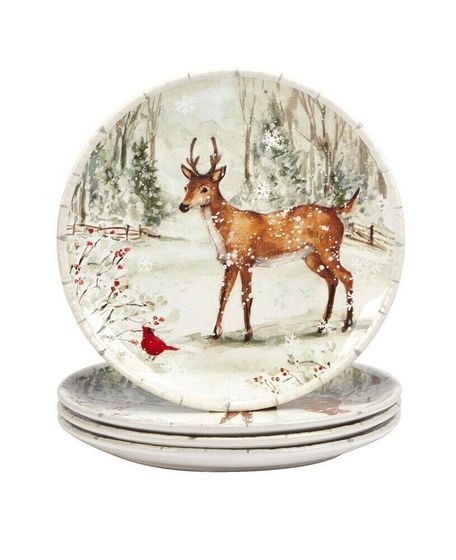 Winter&#39;s Walk 4 Piece Dinner Plate Set