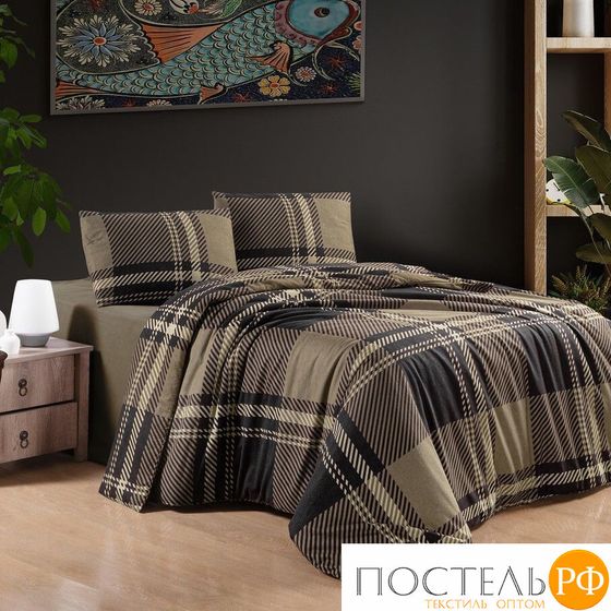 12275 КПБ DO&amp;CO FLANNEL 200*220 (50*70/2) VELDOR коричневый