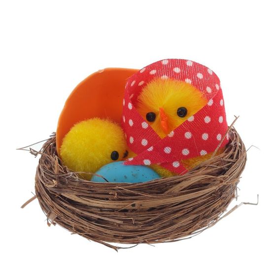 Набор из 6-ти изделий декоративных &quot;Гнездо пасхальное&quot; (4,5*3,5), L18 W14 H5,5 см