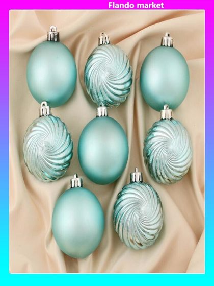 !09 Набор елочных игрушек 16 штук «Ноктюрн», шары новогодние, d=6 см. цвет тиффани