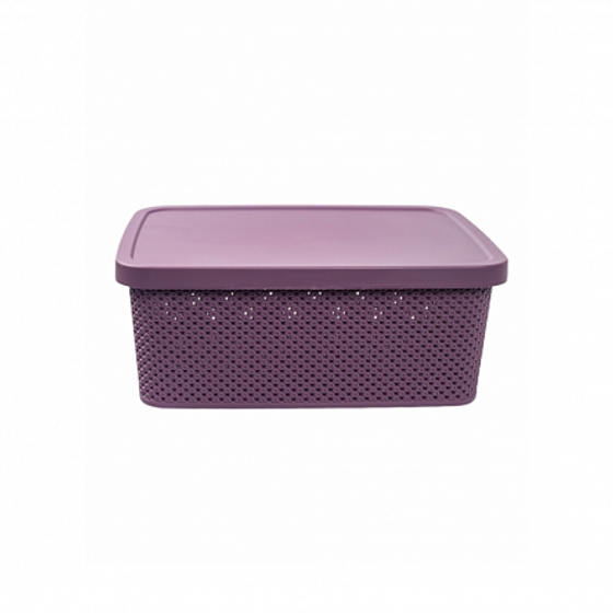 Коробка для хранения DIAMOND фиолетовая M 13л с крышкой