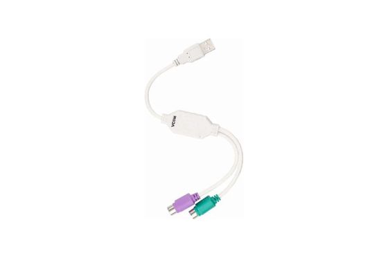 Кабель-адаптер Vcom USB 2.0 A(m) - 2хPS/2 0.1м белый (VUS7057)