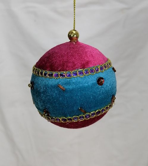 !09 Набор елочных шаров (набор 3 штук) «MARKO FERENZO », d=9 см, флок цвет лазурь