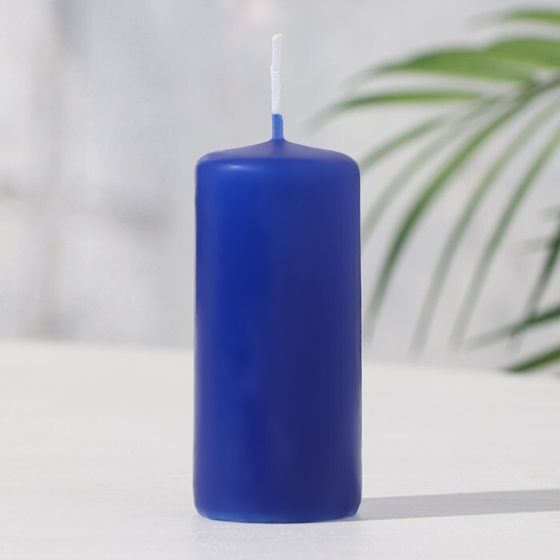 Свеча - цилиндр ароматическая &quot;Лаванда&quot;, 4х9 см, 11 ч, 88 г, синяя