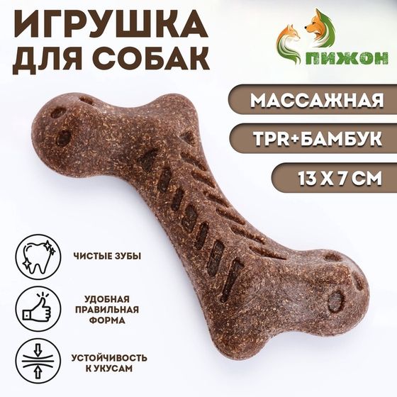 Жевательная игрушка для собак ПИЖОН &quot;Изогнутая кость&quot;, массажная,13 х 7