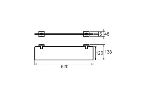 !09 Стеклянная полка Amur AMUSMG0M44 матовое стекло сплав металлов
