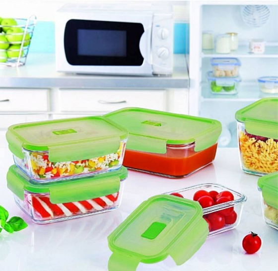 Контейнер ПЮРБОКС АКТИВ НЕОН ОРАНЖЕВЫЙ 820мл прямоугольный