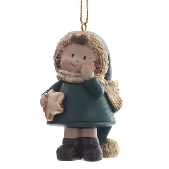 Фигурка декоративная подвесная "Девочка", L4 W3,5 H6,5 см, 3в.