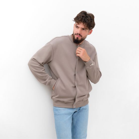 Толстовка мужская (бомбер) MIST Men&#39;s casual размер 54, серо-бежевый