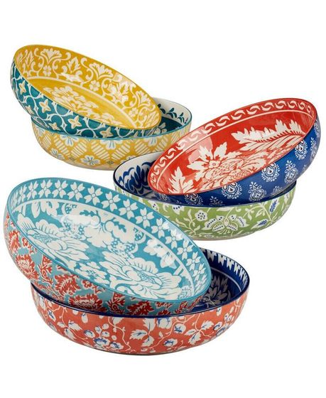 Panache Set of 6 Soup or Pasta Bowls, 6 Asst