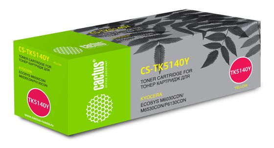 Картридж лазерный Cactus CS-TK5140Y TK-5140Y желтый (5000стр.) для Kyocera Ecosys M6030cdn/M6530cdn/P6130cdn