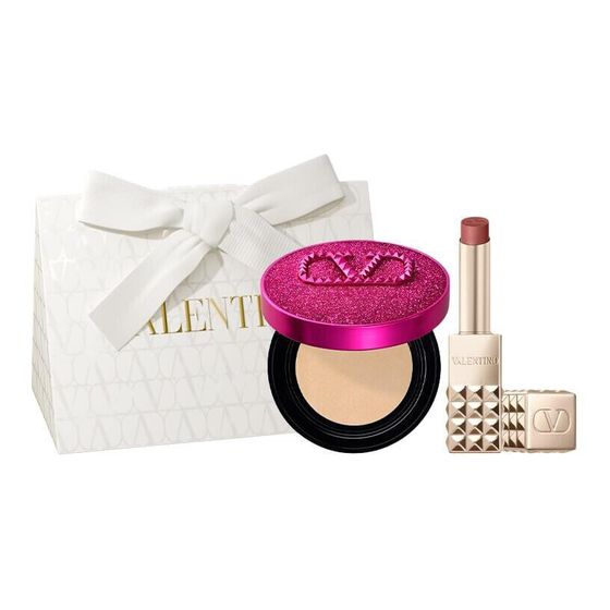 Valentino Limited Edition Air Cushion Stud Lipstick Box In Fantasy Pink Makeup Sets Easy To Blend Complexion