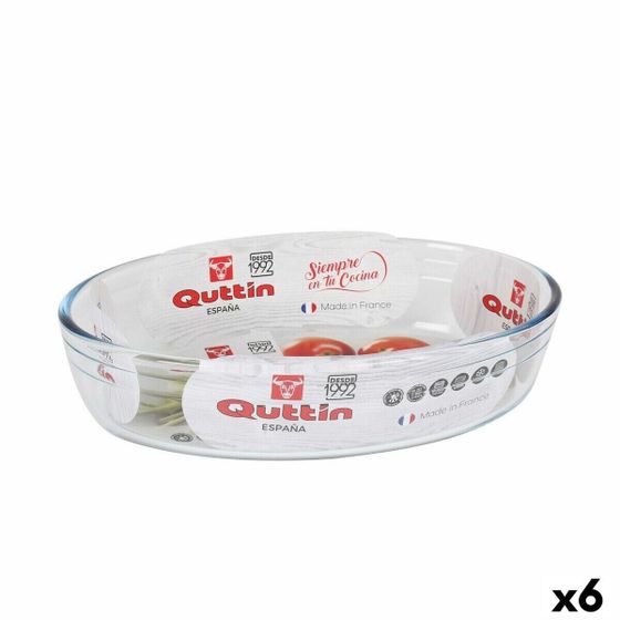 Форма для выпечки Quttin Cтекло Овальный 1,8 L 26,2 x 17,8 x 6,1 cm (6 штук)