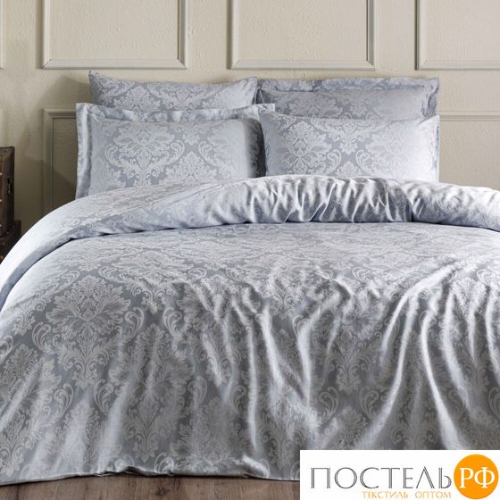 NT191JMAVI2 Комплект постельного белья Tivolyo home BAMBURA голубой Евро