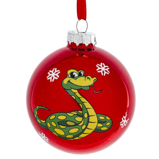 Украшение новогоднее &quot;Шар со змейкой&quot;, D 8 см, L8 W8 H9 см, 3в.