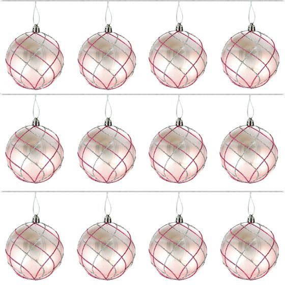 Набор из 12шт Украшение новогоднее Шар "Алмазная сетка", D 8 см, L35 W27 H9 см