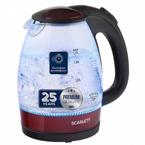 Чайник электрический Scarlett SC-EK27G92 1,7л 2200Вт красный/черный
