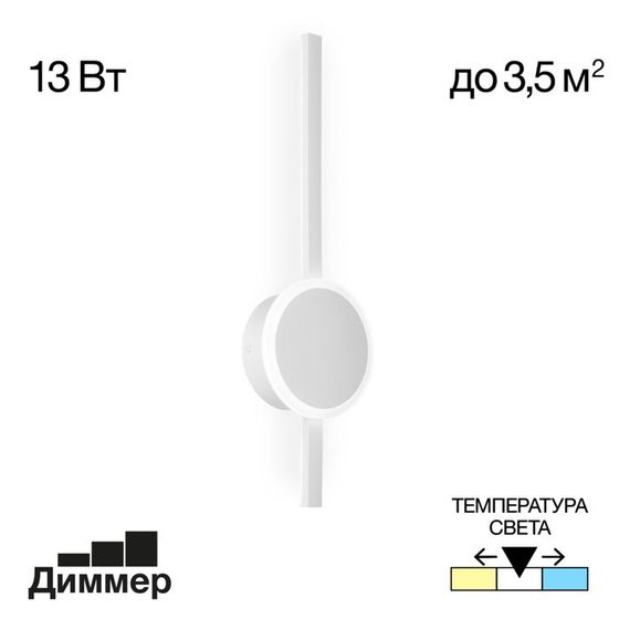 Бра Citilux «Стиг» CL203300, 13,5х46,5 см, 1х13Вт, LED, цвет белый