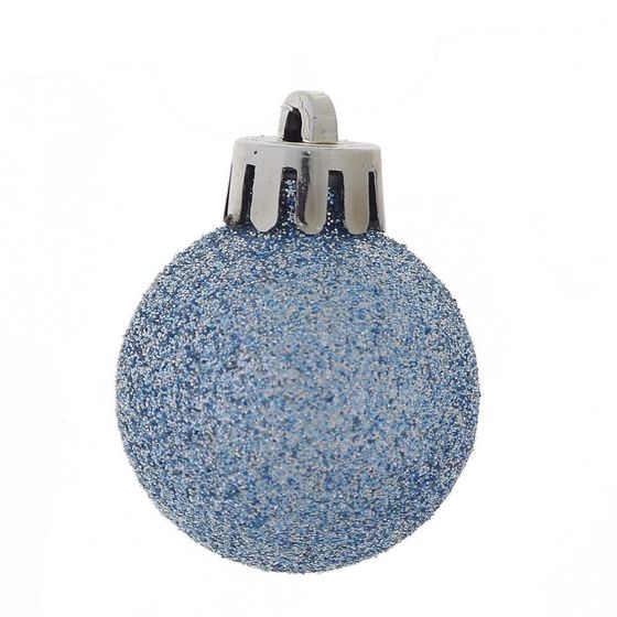 Набор из 20шт, Украшение новогоднее Шар &quot;Снежок голубой&quot;, D3 см, L3 W3 H4 см