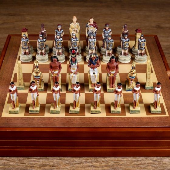 Шахматы сувенирные &quot;Битва за Египет&quot;, h короля-8 см, пешки-6 см, 36 х 36 см