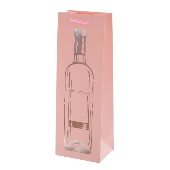 Пакет подарочный для бутылок (бумага 210г/м2, блок микс 12шт), L12 W9 H35 см, 4в.