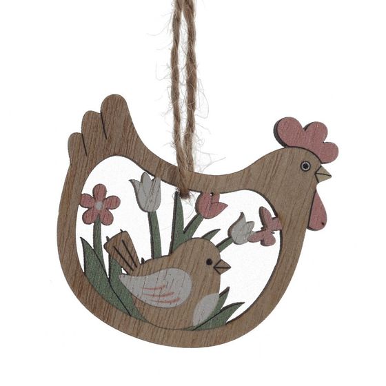 Набор из 8-ми изделий декоративных подвесных &quot;Курица/Петух&quot; (6*05*6), L12,5 W12,5 H1,5 см