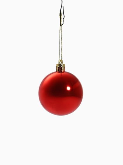 !09 Набор новогодних шаров (набор 9 штук) &quot;Камилла&quot; красный пластик d-6 см.