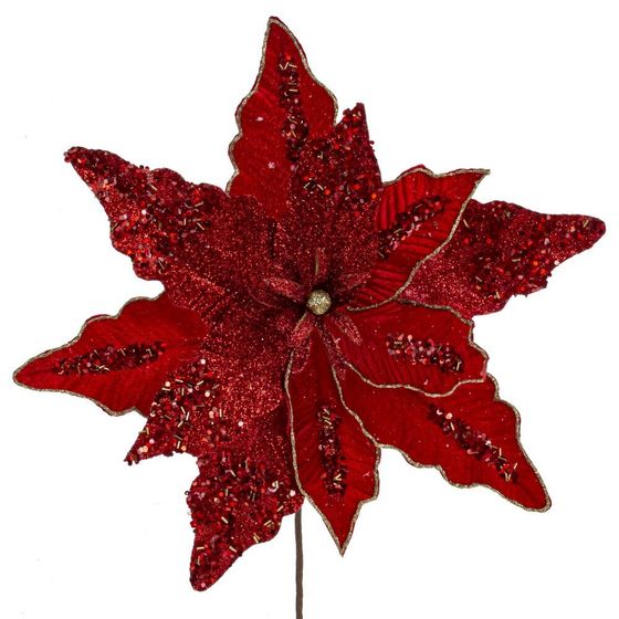 Цветок искусственный &quot;Пуансеттия&quot;, L35 W35 H45 см