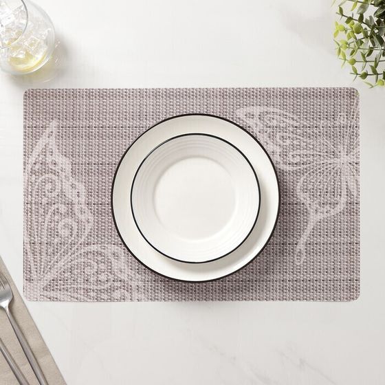 !09 Набор из 4-х предметов - Салфетка сервировочная на стол «Бабочки», 26x41 см.