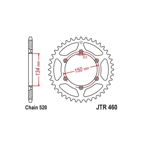 Звезда ведомая JT sprockets JTR460-53, цепь 520, 53 зубья