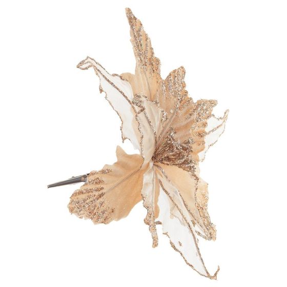 Цветок искусственный &quot;Пуансеттия&quot; (на клипсе), L23 W23 H12 см